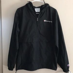 🆕black champion pull over hooded jacket(S)
